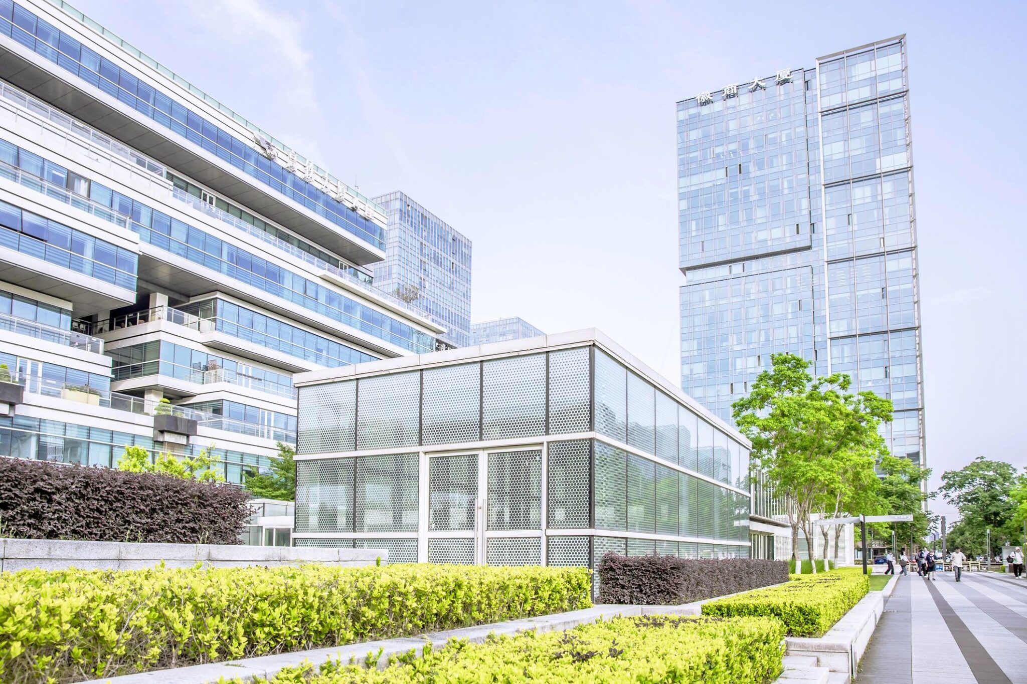 Contemporary architecture and urban greenery